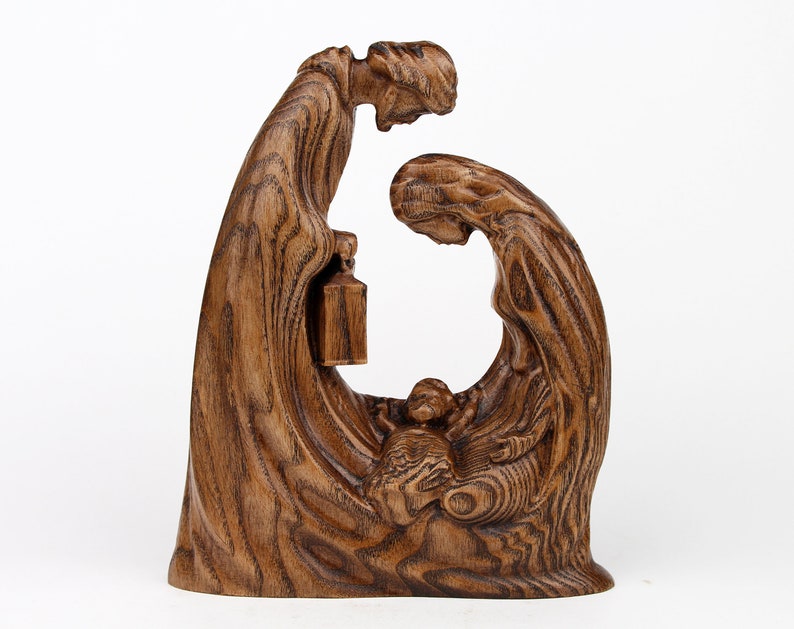 Mary Joseph and Jesus Baby Religious Figurines / Monogrammed image 0