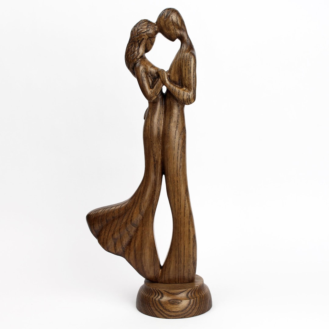 Personalized 5th Anniversary Gift for Couple - Hand Carved Wood ...