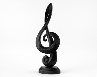 Father Musician gift, Treble Clef Sculpture, Music Lover Gift, Jazz Singer Gift, Music Statue, Music Room Decor, Music Related Art Figurine
