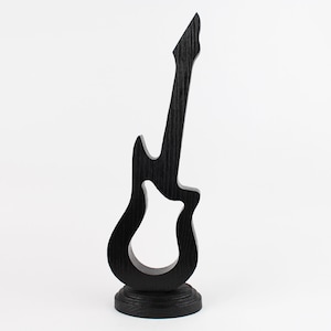 Minimalist Wooden Guitar Sculpture – Handmade Music Lover Gift – Abstract Music Decor – 5th Anniversary Wood Gift for Him or Her