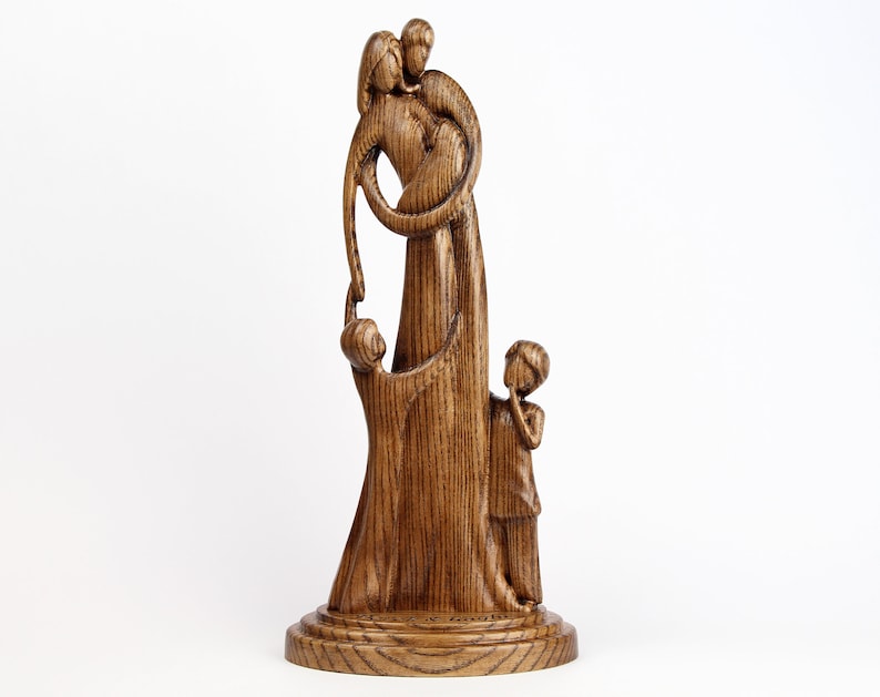 Famille de 5 sculptures Figurine en bois Custom Figurine Etsy
