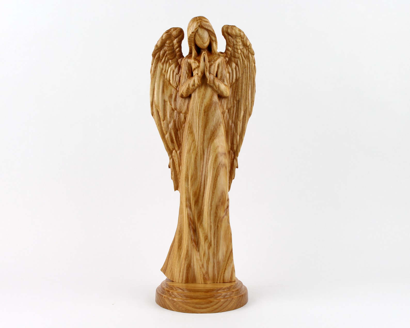 Wooden Angel Sculpture Angel Figurine Wooden Angel Statue Etsy
