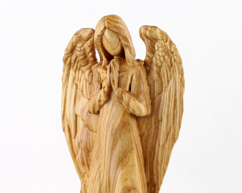Wooden Angel Sculpture Angel Figurine Wooden Angel Statue Etsy