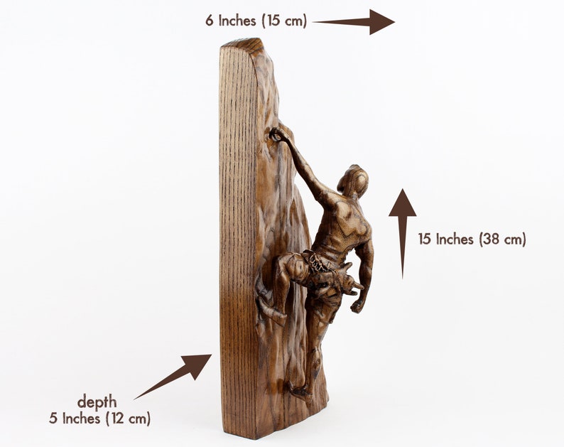 Rock Climbing Figurine Wooden Sculpture Male Rock Climber Etsy