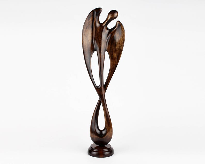 Angel statue, wooden angel, religious statue, art deco sculpture, abstract sculpture art, abstract sculpture art image 1