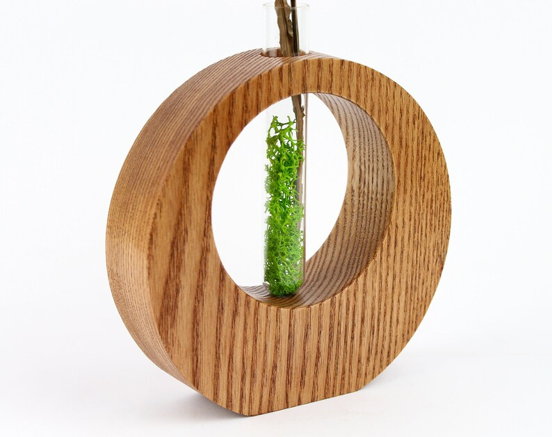 Round Hole Vase Wooden Modern Vase Test Tube Vase Etsy