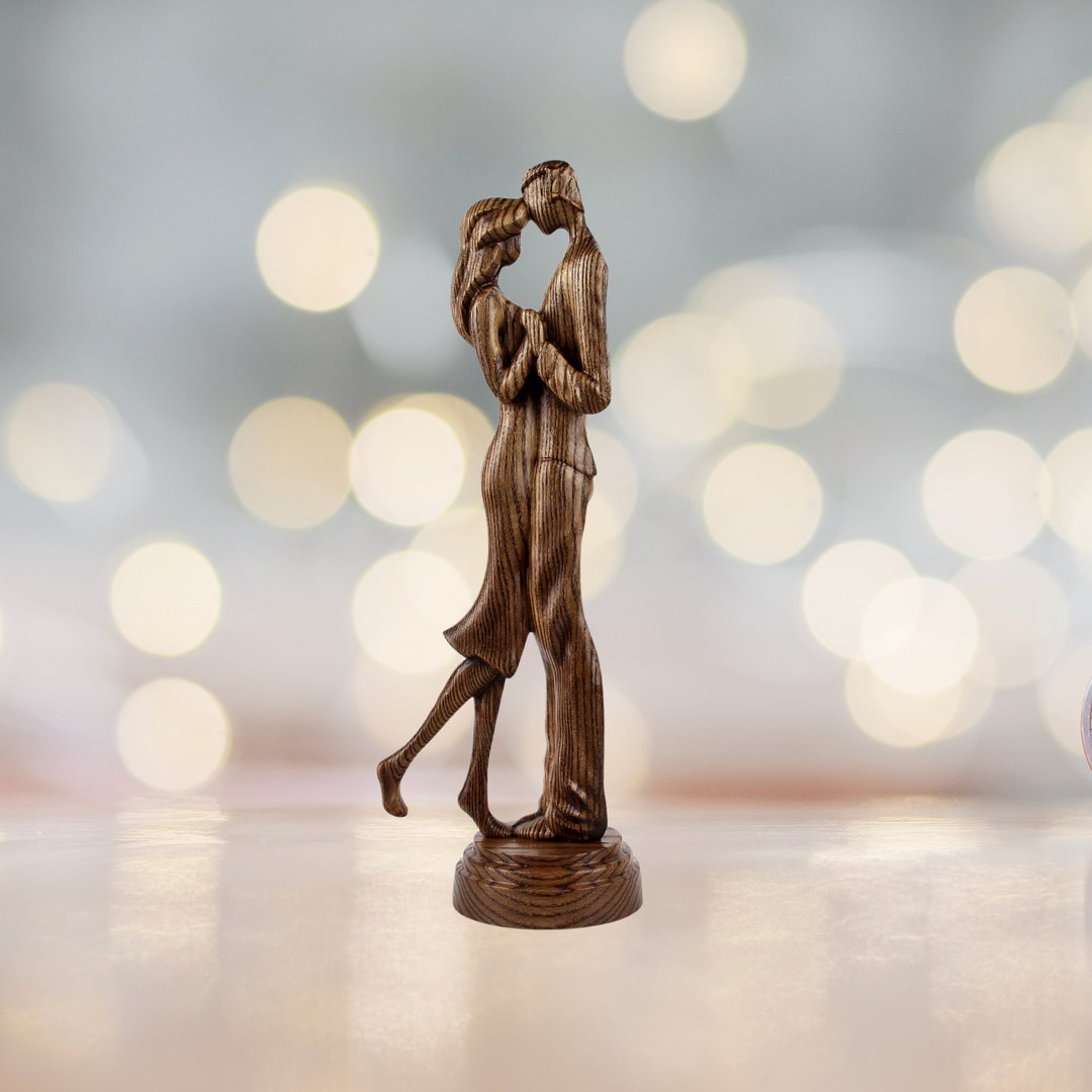Wooden Love Sculpture, Couple Sculpture, 5 Year Anniversary, Couple ...