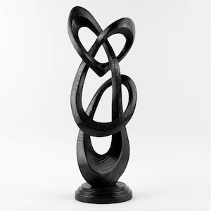 Scultura a forma di cuore, scultura astratta, decorazione per San Valentino, statua incisa, statua in legno, statua a forma di cuore, intaglio a mano del legno