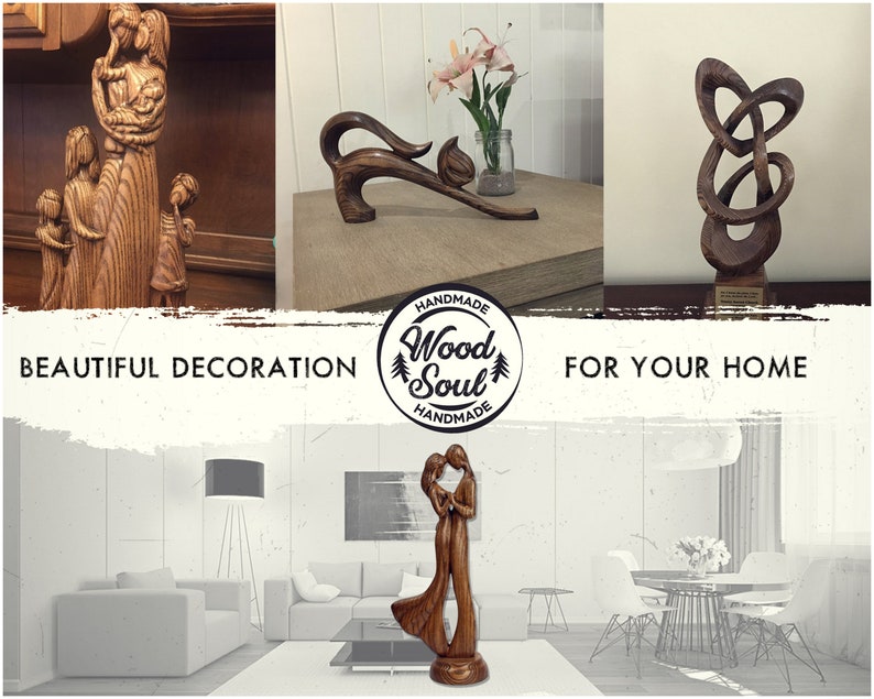 Angel statue, wooden angel, religious statue, art deco sculpture, abstract sculpture art, abstract sculpture art image 6