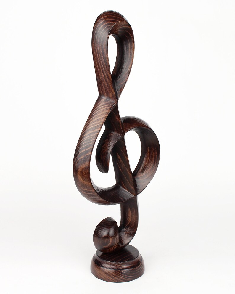 Musical Treble Clef Sculpture Wooden Sculpture Musical Note Etsy