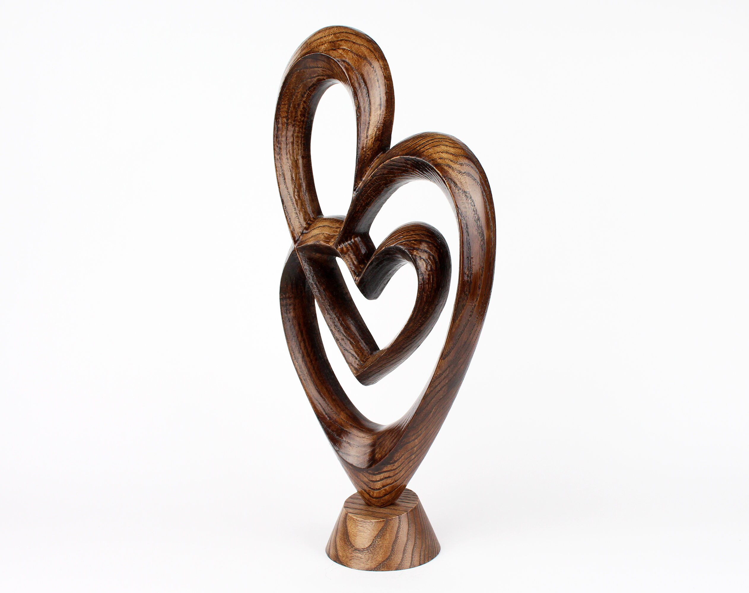 Wood Hearts Statue Sculpture for Newlyweds Two Hearts Wedding Etsy
