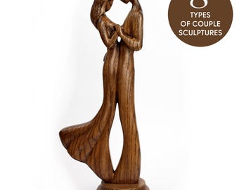 Five Year Anniversary, Sculpture of Couple, Couple Figurine, 5th Anniversary Gift for Her, Couple in love Sculpture, Woman and Man Statue