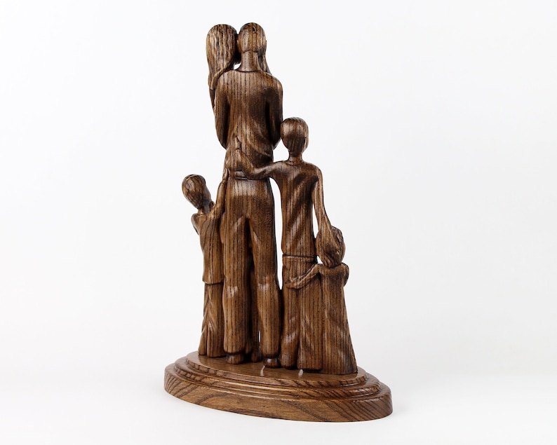 Personalized Family Sculpture Gift for Big Family of 5 Wooden Etsy