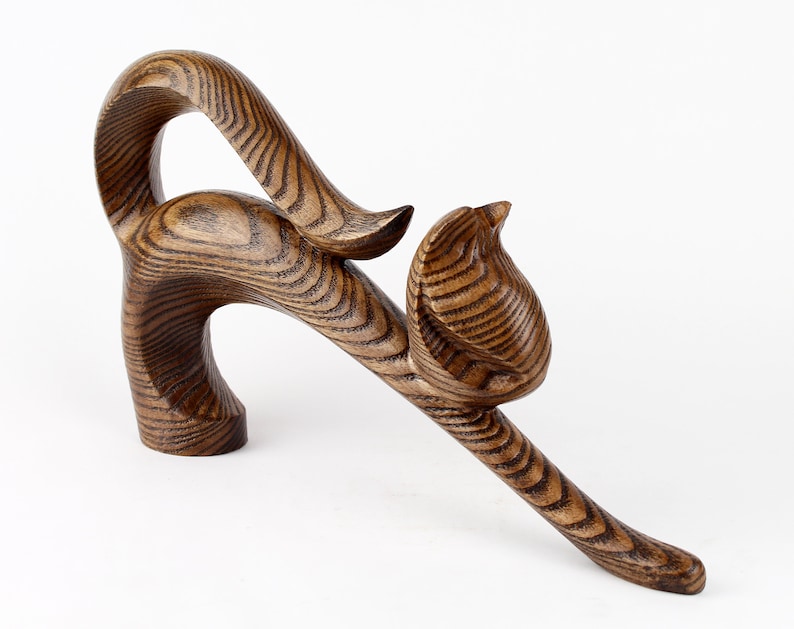 Sculpture de chat statue de chat en bois statue de chat en Etsy