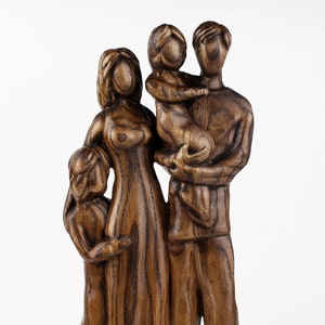 Family statue, Wood Wedding Gift, Woodworking, Father of 2 Girls, Engagement gift, 5th anniversary gift, custom family statue, Wood Figurine