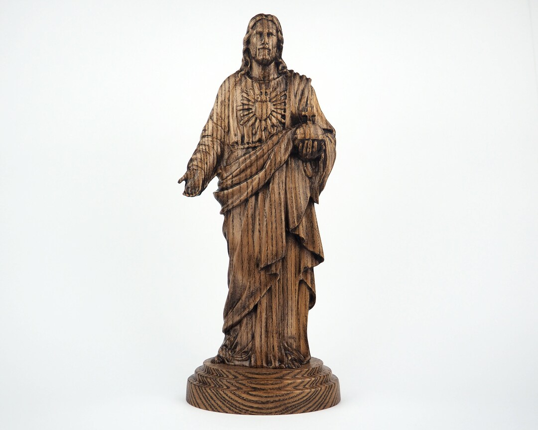 Wood Jesus Statue, Religious Gift, Christian Decor, Christian Home