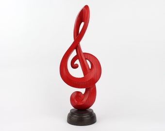 Music wood carving, wooden sign, music sculpture, music studio decor, wooden gift, wooden figurines, dessert table decor