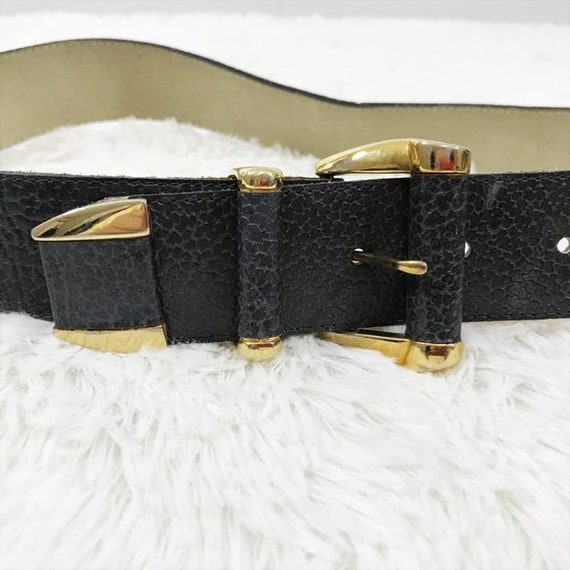 Christian Dior Leather Belt Vintage 80s