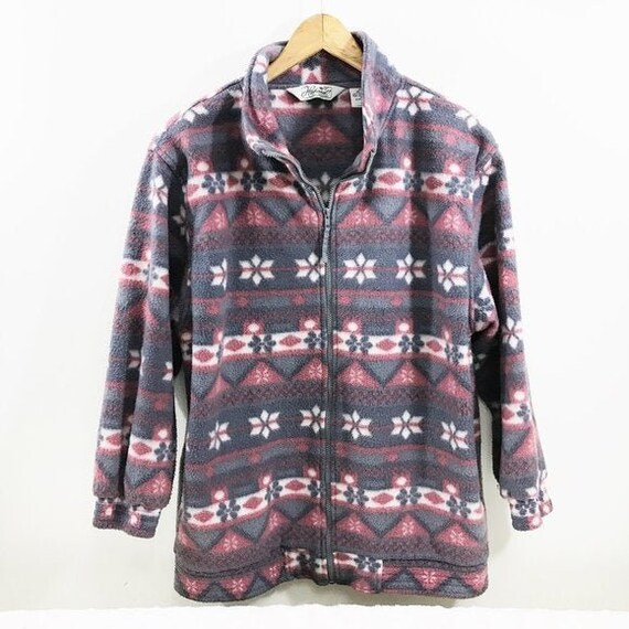 Haband Vintage Fleece Jacket Pockets Women L