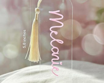 Personalized Acrylic Bookmark with Holographic Name – Custom Bookmark, Reader Gift, Party Favor