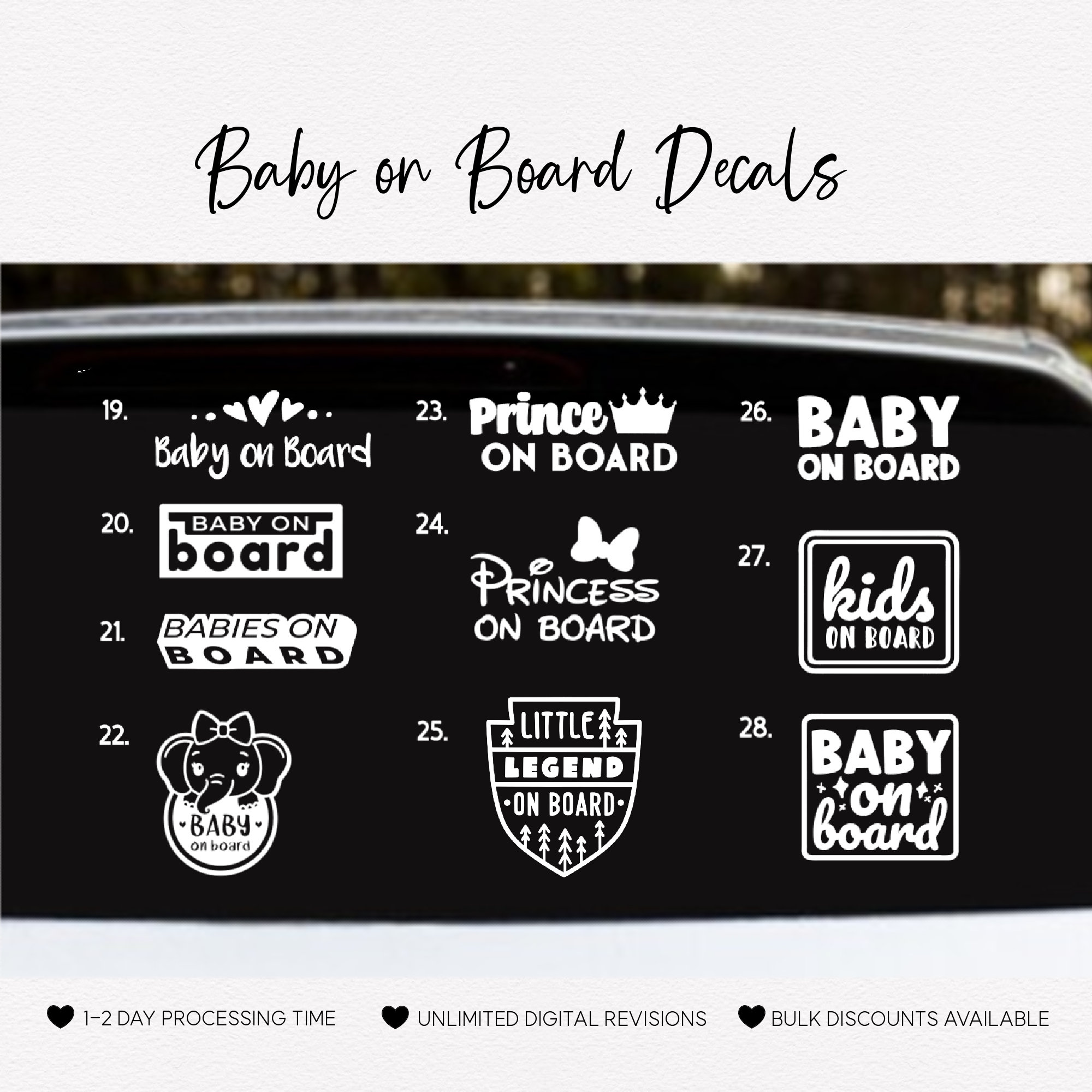 Custom Baby on Board Vinyl Decal Stickers / Car Decal Stickers Etsy