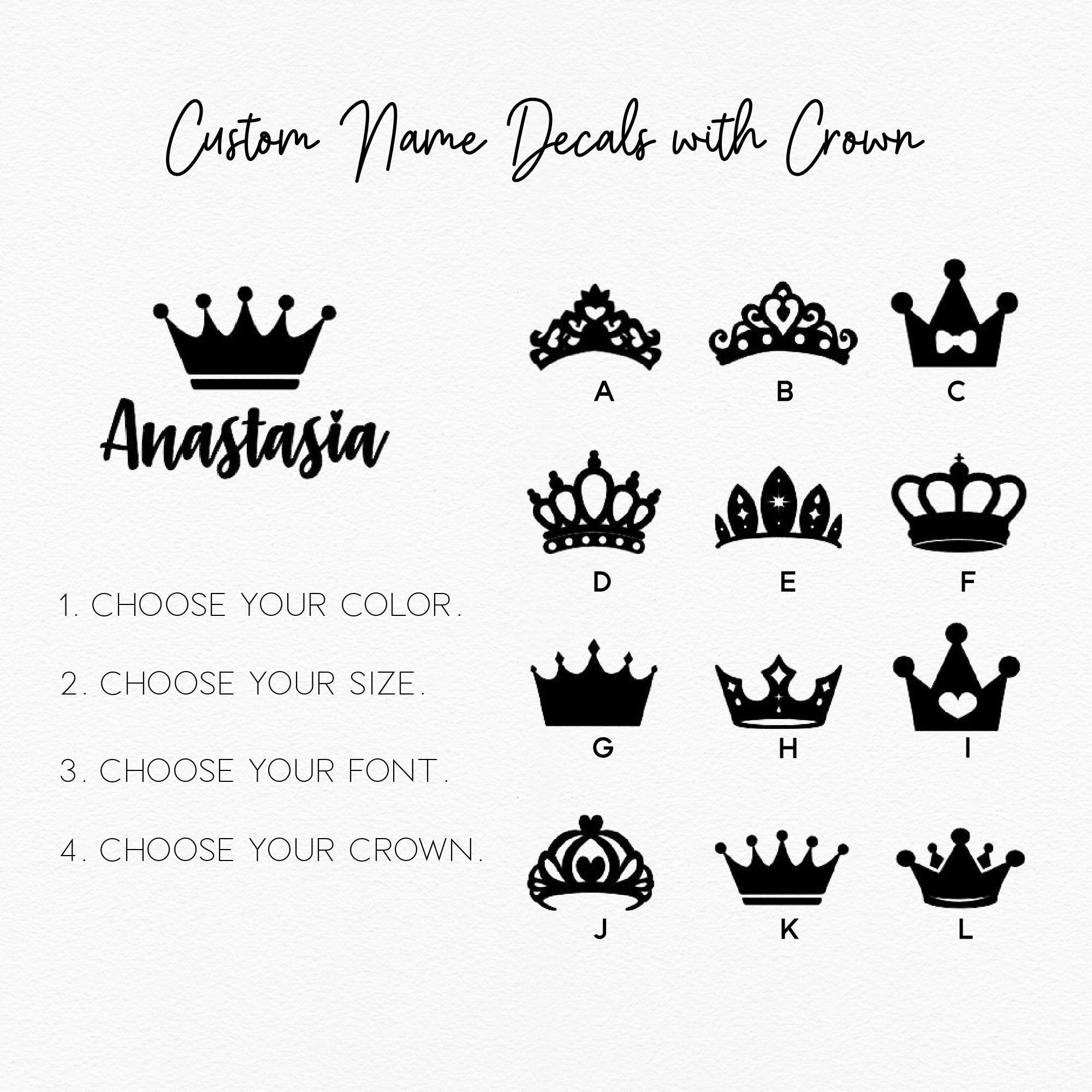 King Crown (4.5 - 30) Vinyl Decal in Different colors & size for Car –  M&D Stickers