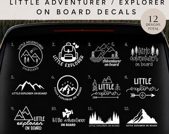 Little Adventurer Explorer On Board Car Decals | Holographic Vinyl Sticker