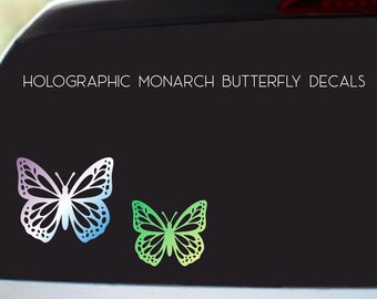 Holographic Monarch Butterfly Vinyl Decal Stickers | Butterfly Car Decals