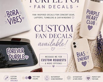 Purple Pop Fan Decal | Custom Kpop Inspired Vinyl Sticker for Concert Gear, Car Window, Laptop & Tumbler