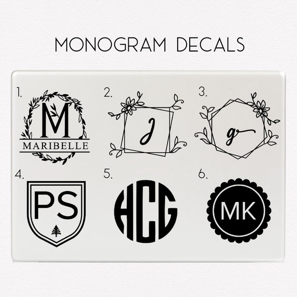 Personalized Monogram Name Decal Stickers | Monogram Initial Decals
