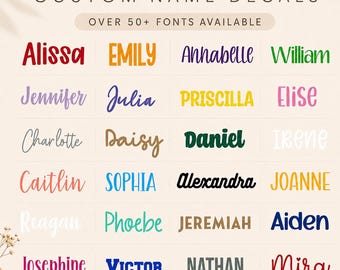Personalized Name Decal: Custom Vinyl Stickers for Tumblers, Glasses, and Laptops