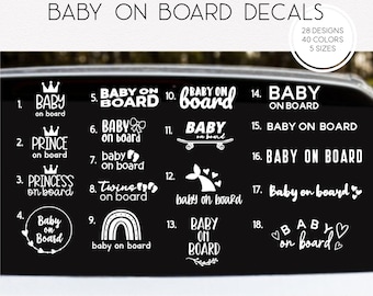 Custom Baby on Board Decal Stickers | Car Decal Stickers for Moms | Car Decal Stickers for Parents