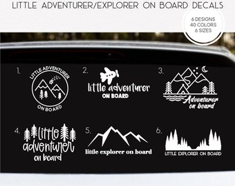 Little Adventurer on Board Decal Stickers | Little Explorer on Board Decal Stickers | Baby on Board Vinyl Decals | Car Decal Stickers
