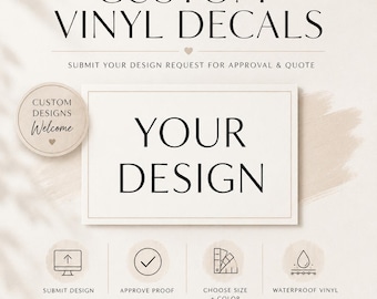 Adesivo de vinil personalizado: design personalizado, logotipo (tamanho máximo de 11 polegadas)
