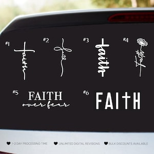 Glaube Vinyl Aufkleber Aufkleber | Glaube Vertikale Kreuz Aufkleber | Faith Fenster- und Autoaufkleber