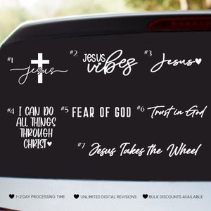 Jezus vinyl stickerstickers | God raamstickers | Religieuze auto- en spiegelstickers