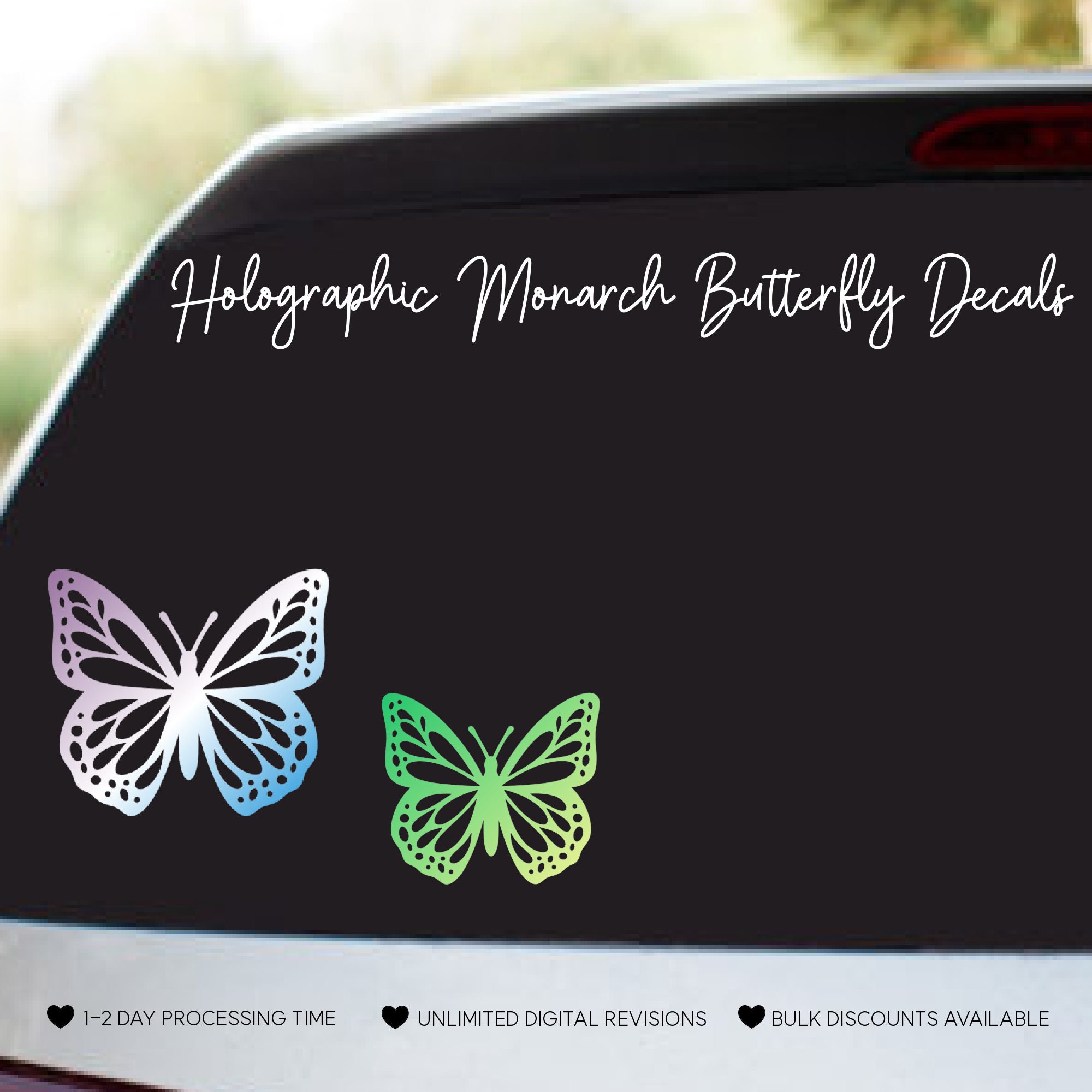 Holographic Resin Stickers- Dove Butterfly Heart series – Khushi Handicrafts