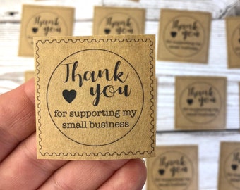 Thank you business stickers. Thank you for supporting my small business stamp. Brown packaging stickers. Rustic small business stickers.