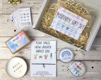 Positivity gift set. Mindful gift bundle. Little box of positivity. Good vibes best friend gift. Self care pack. Inspirational gift idea.