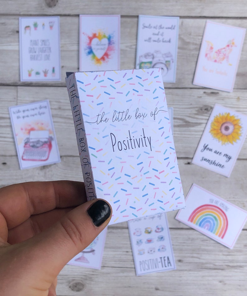 Inspirational positive message cards box set of 12. Positivity cards. The Little box of positivity. Self care box. Positivity gifts. image 5