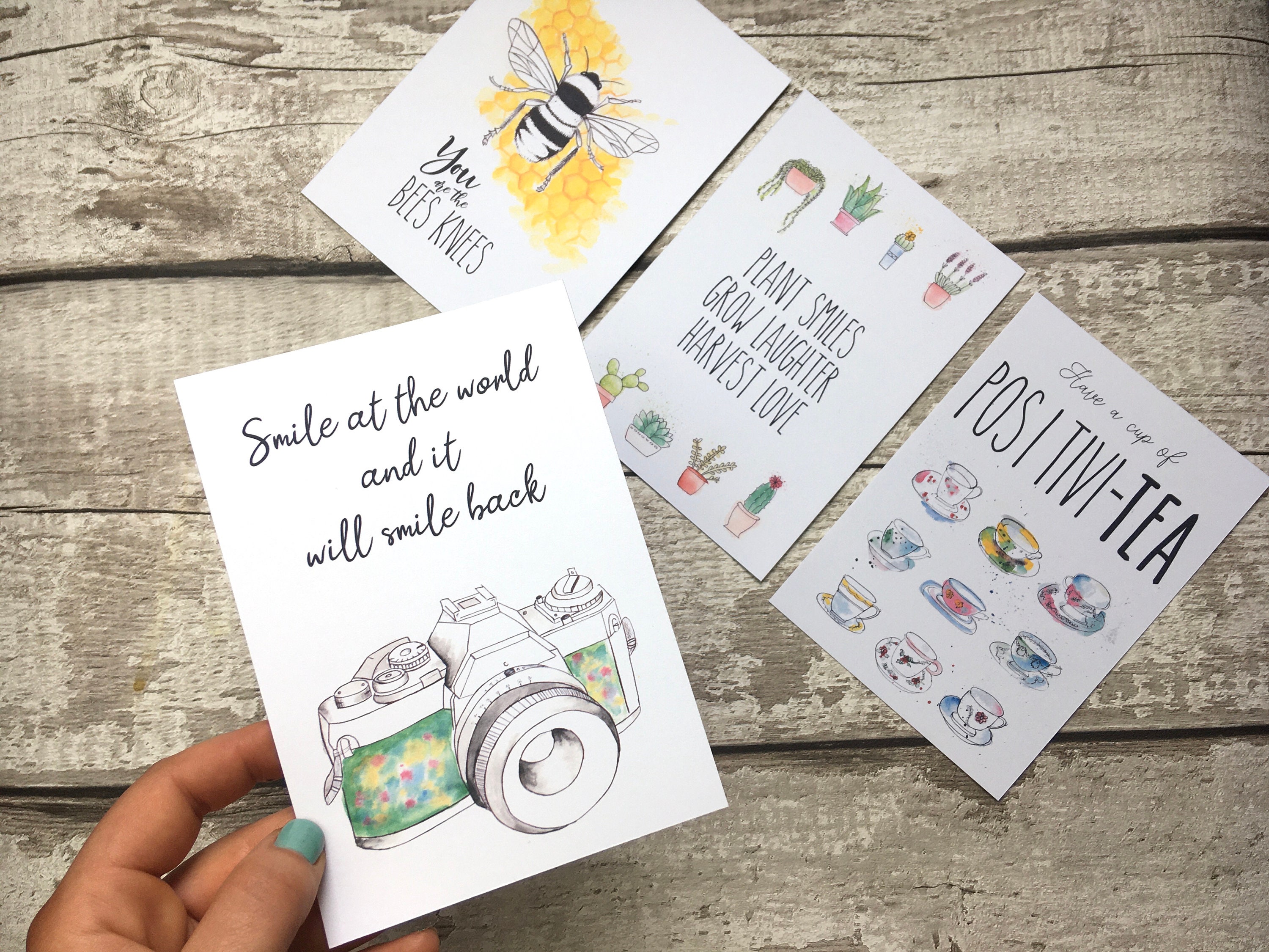 Positive Postcard Examples Positive Postcard Pack of 4. Kindness Postcards. Good Vibes Stationary ...