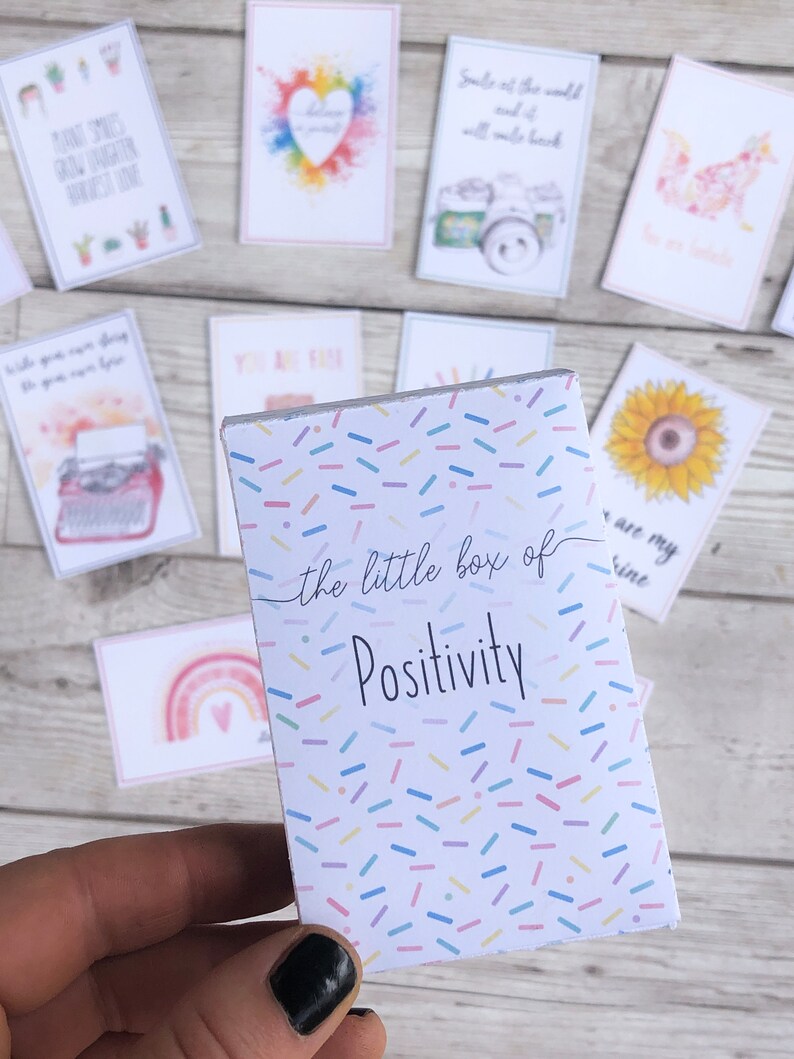 Inspirational positive message cards box set of 12. Positivity cards. The Little box of positivity. Self care box. Positivity gifts. image 8