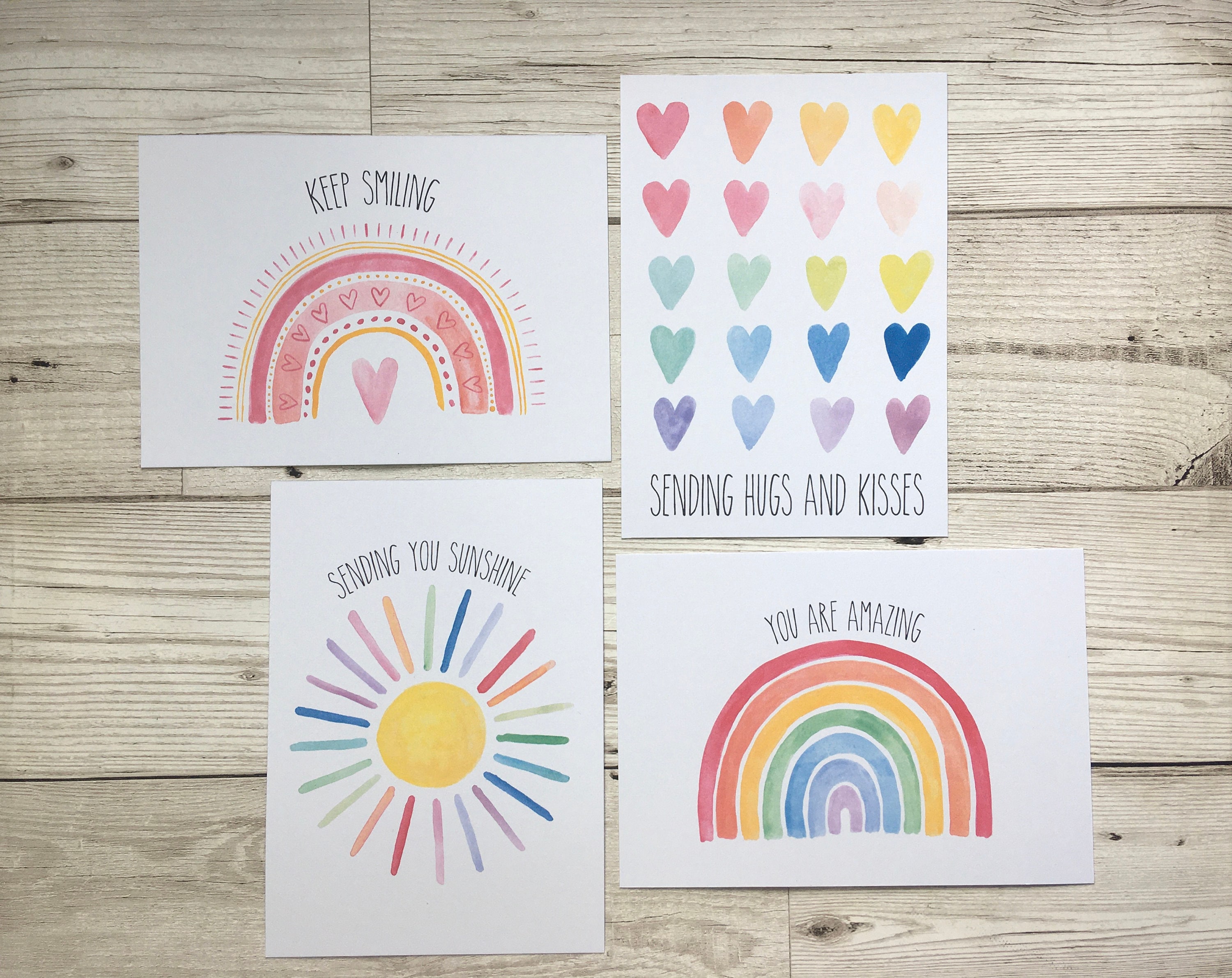 Positivity postcard pack of 4. Rainbow postcards. You are Etsy