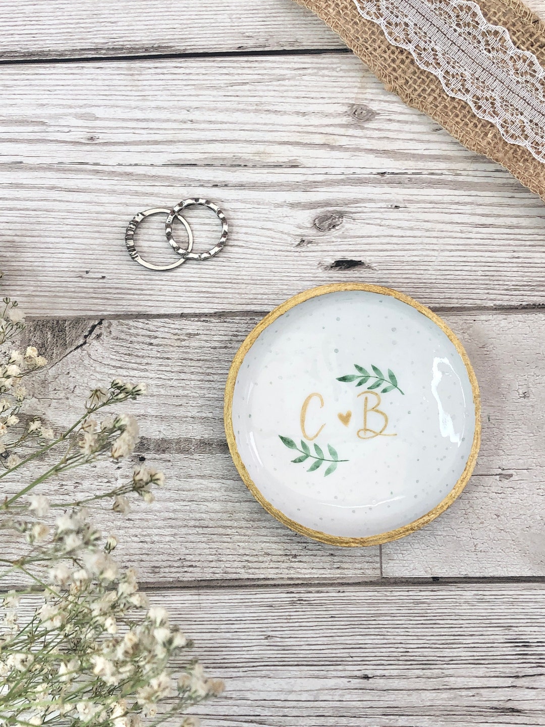 Personalised Letter Ring Dish. Couples Initial Wedding Gift. Engagement ...