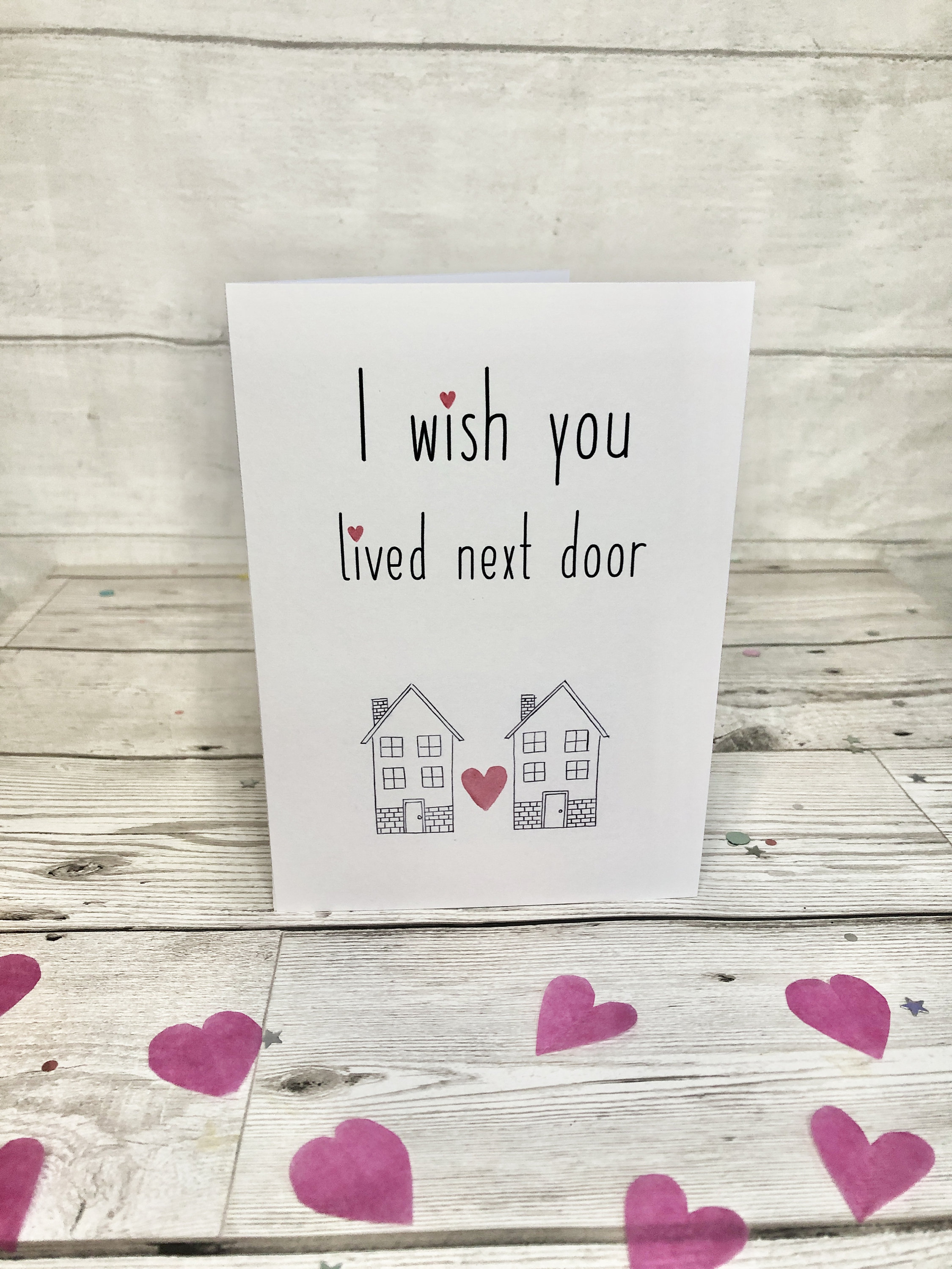 I Wish You Lived Next Door Card I Miss You Friendship Card Etsy
