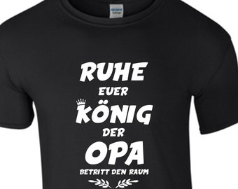 König Opa T-Shirt Großvater Enkel Enkelkinder Opi Geschenk