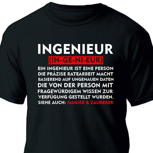 Ingenieur Herren T-Shirt Definition Bedeutung | Arbeit Spruch Geschenk