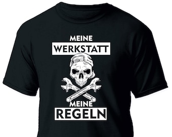 Werkstatt Werkzeug Mechaniker T-Shirt Schrauber kfz Spruch Handwerker Auto