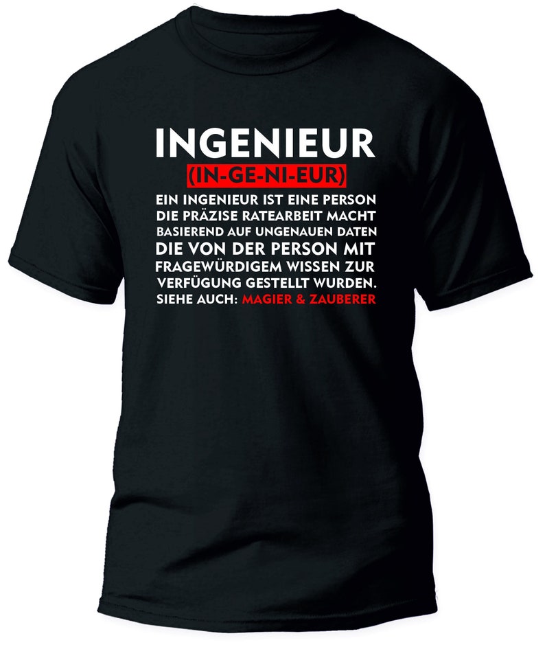 Ingenieur Herren T-Shirt Definition Bedeutung Arbeit Spruch Geschenk Bild 1