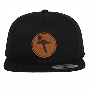 Painter&#39;s hat cap with leather patch